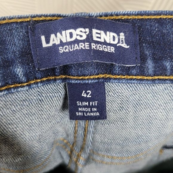 Lands End Jeans Square Rigger Mens Size 42 X 28.5 Slim Fit Medium Wash Denim - Picture 5 of 6